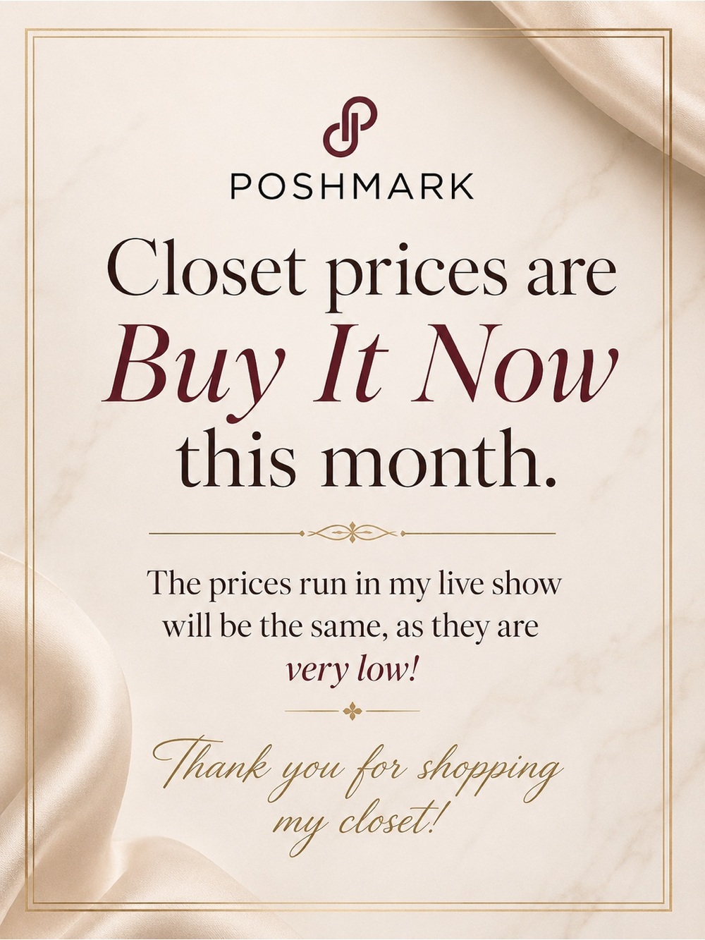 Poshmark Promotional Graphic - Buy It Now